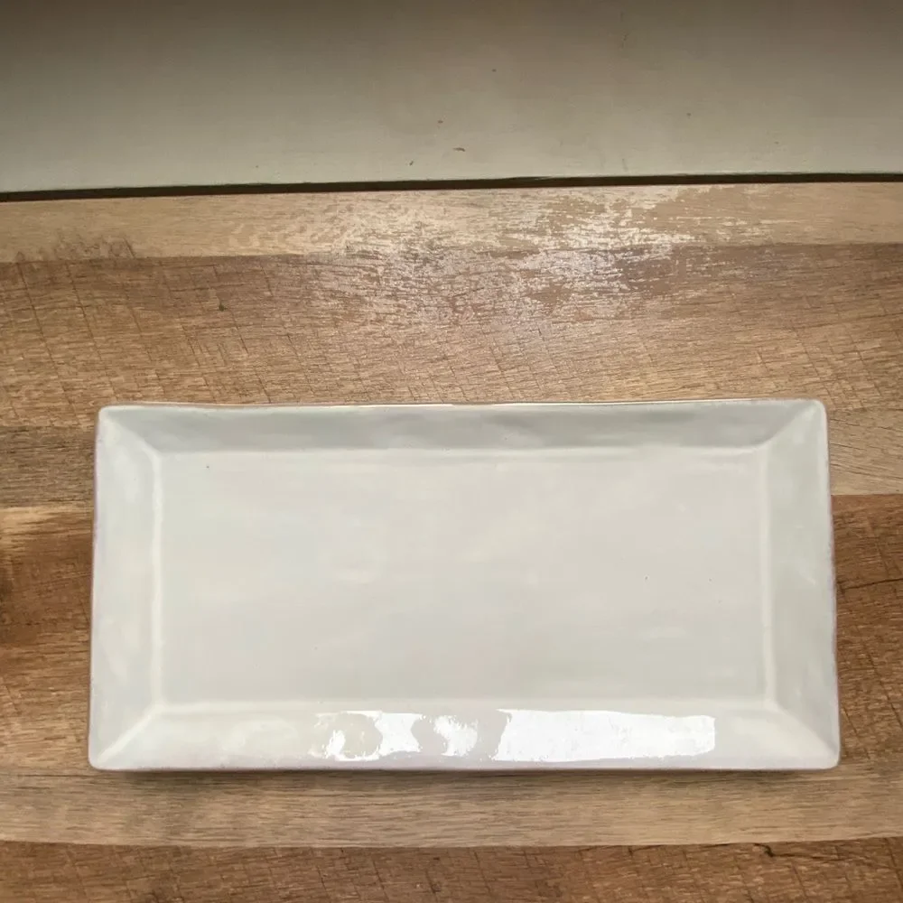 Hearth & Hand Cream - Gray Rectangular Stoneware Platter